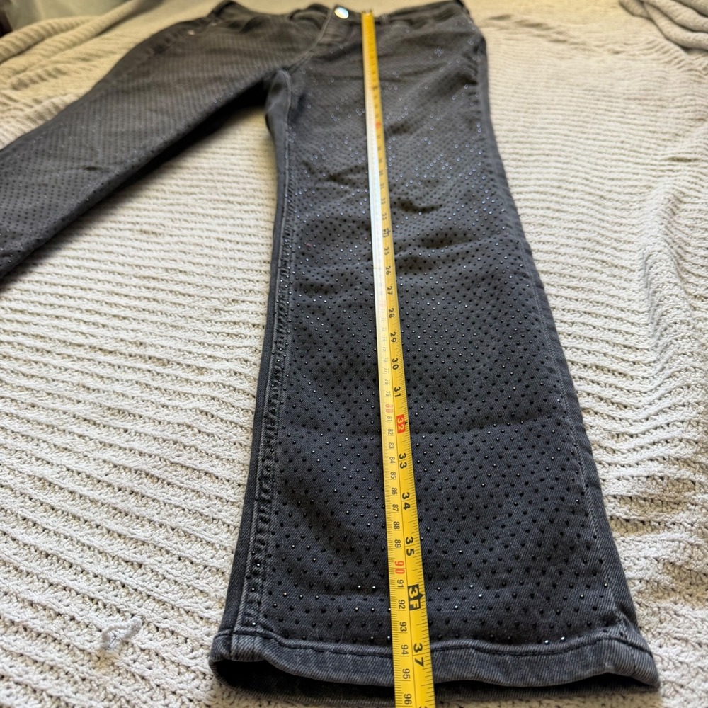 Pilcro Anthropologie Black Embellished Studded Straight Leg Jeans Size 30 - Picture 4 of 6